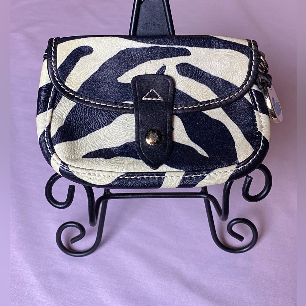 Dooney & Bourke Leather Zebra Print Pouch